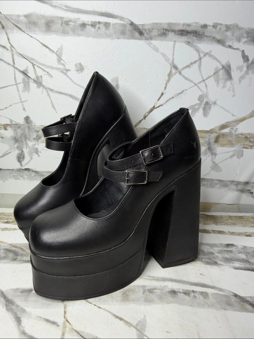 Windsor Smith Amour Black Platform Mary Jane Heels - Women